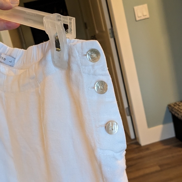Cut Loose Laggenlook Linen Cropped Wide Leg Pants Size L White. - Picture 9 of 16